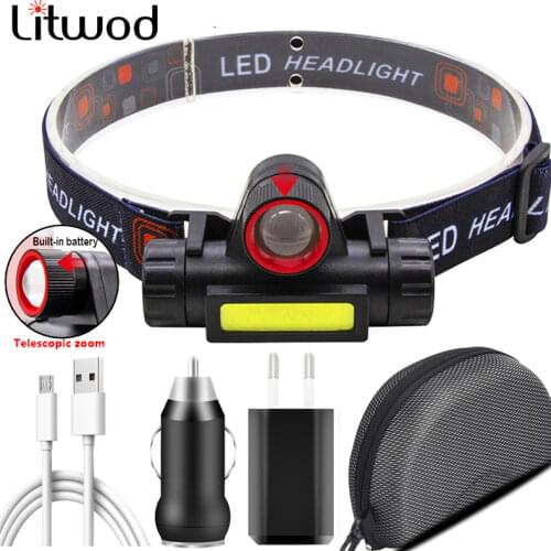 Sensor XP-G Q5 Zoomable Headlamp Head Lamp Headlight Waterproof 2500lm Led Built in Usb Rechargeable 18650 Battery Working Light