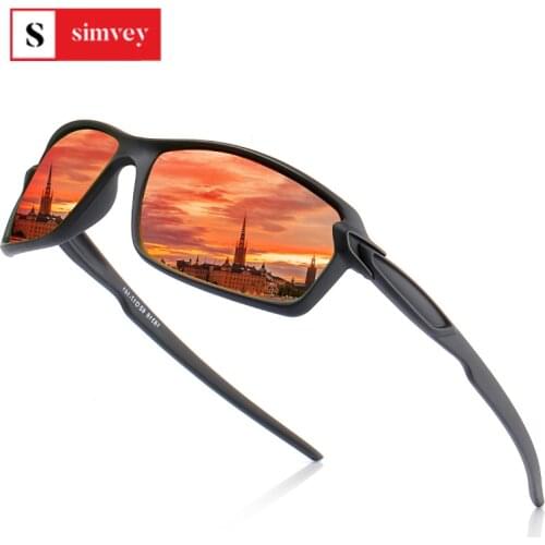 Simvey Classic Sports Running Sunglasses Retro Mens HD Polarized Driving Sun Glasses Mirror Lens Fishing Biker Sunglasses UV400