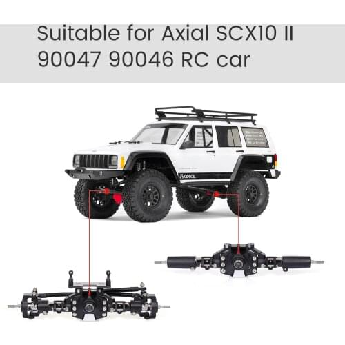 Aluminum Alloy Front & Rear Bridge Axle Replacement for 1/10 RC Crawler Car Axial SCX10 II 90046 90047 RGT 86100 Car