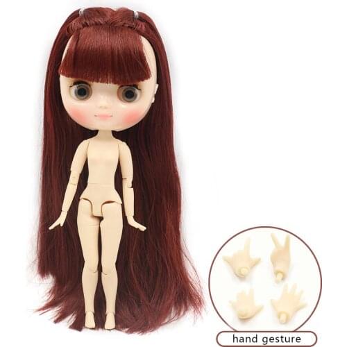 Middie blyth doll joint body doll With hand group wine hair 210BL0362 factory doll nude