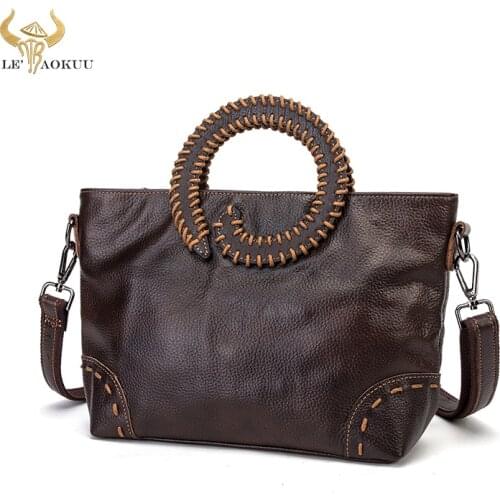 Hot Sale Natural Leather Famous Brand Luxury Ladies Vintage Shopping handbag Shoulder bag Women Designer female Tote bag 258
