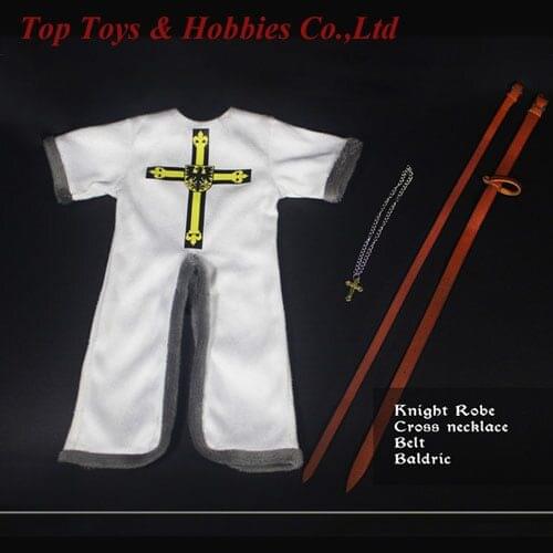 In Stock X-TOYS X-025 1/6 Scale Medieval Knight Robe Suit White Coat Suitable for Most Action Soldier Body