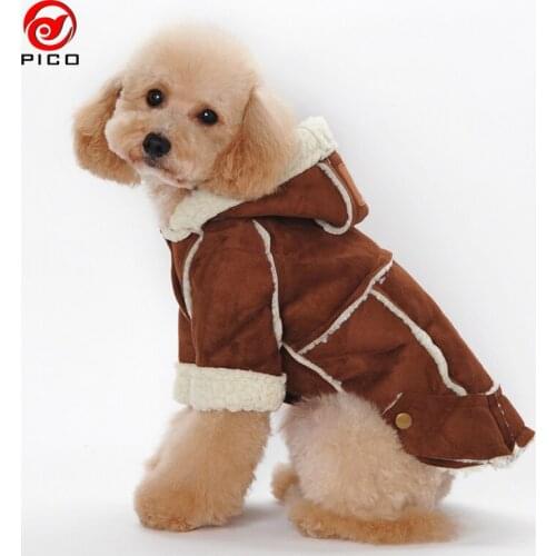 Anti-suede leather winter warm pet dog clothes Jacket hot Thickening small dogs Coats With Hood large dogs overcoat ZL264-3