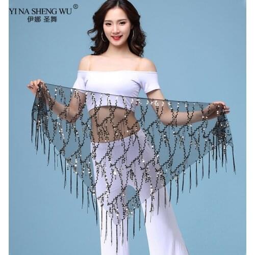 Women Belly Dance Clothes Sexy Big Sequins Belly Dance Scarf Lady Dance Accessories Girls Belly Dance Waist Belt Hip Scarf New