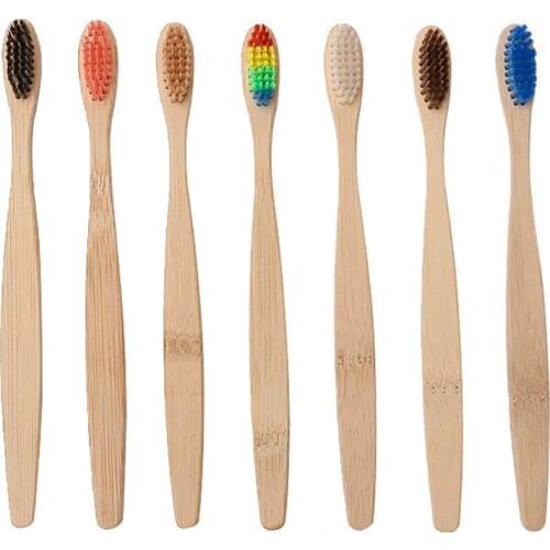 1PC Colorful Toothbrush Natural Bamboo ToothBrush Portable Soft Hair Eco Friendly Brushes Oral Cleaning Care Tools