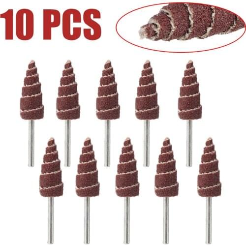 10PCS Cone Abrasive Cloth Sanding Wheels Polishing Rotary Tool Grinder Head