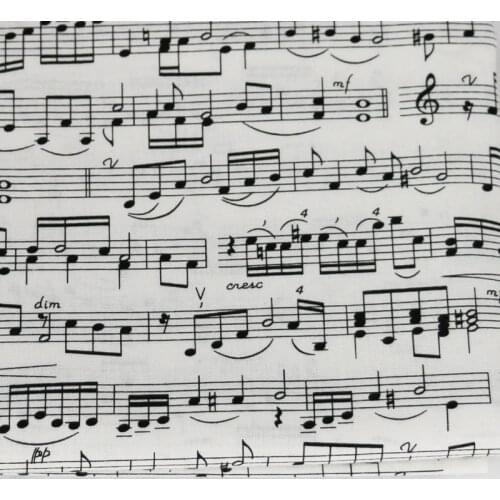 100cm*110cm Musical Note Print Cotton Cloth Crafts Zakka Cotton Material Poplin