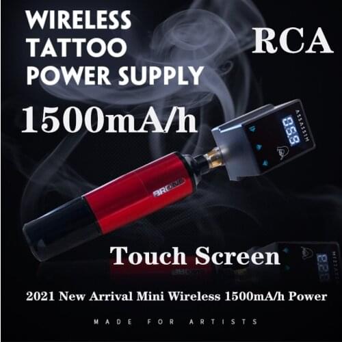 2021 New Professional Wireless Tattoo Mini Power Touch screen display RCA Connection 1500mA/h For Tattoo Machine Free Shipping