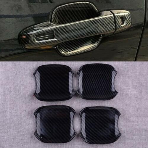 4Pcs Car ABS Carbon Fiber Style Door Handle Bowl Cup Cover Trim Fit for Subaru Forester 2019 2020