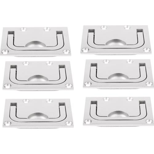6pcs Boat Yacht Locking Stainless Steel Flush Pull Slam Latch Hatch Lift