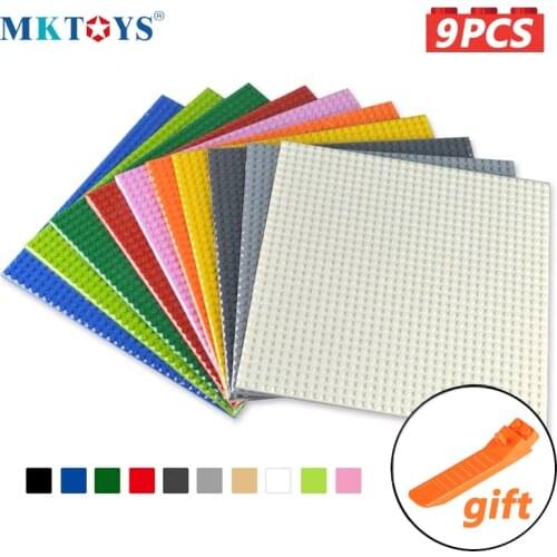 MKTOYS 9PCS Bricks Baseplates 32*32 Dots Classic Building Block Plate Constructor Toys for Children Gift Bricks Base Plate