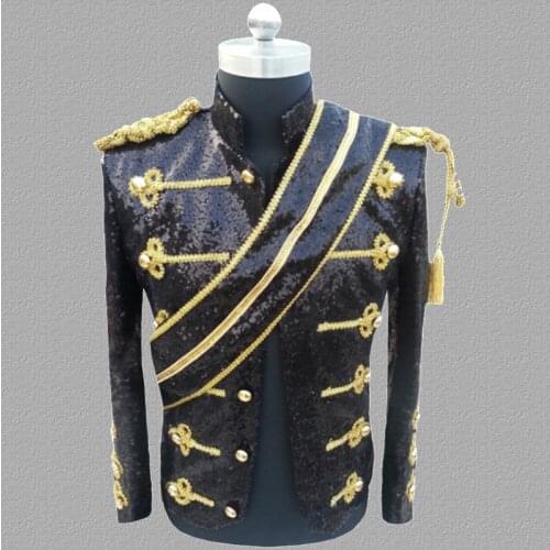 Sequins blazer men suits designs jacket mens stage costumes for singers clothes dance star style dress punk rock masculino homme