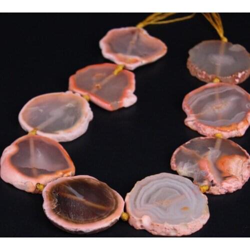 Approx9PCS/strand Large Light Orange Raw Agates Stone Slab Nugget Loose Beads,Natural Gems Stone Slice Pendants Jewelry Making
