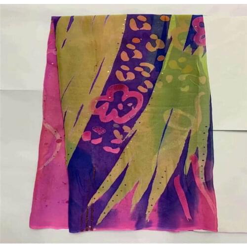 CWE/ High-grade New fashion printed design silk fabric african soft Silk Chiffon Printing lace fabric for dress 5Yards/pc (02169