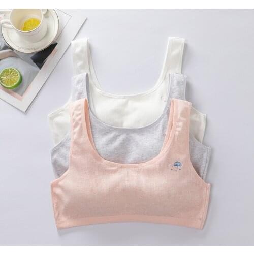 Teenage Kids Bra Girls Underwear Clothing Cotton Teen Sports Bra with Chest Pad Puberty Girl training Bra Children Underclothes