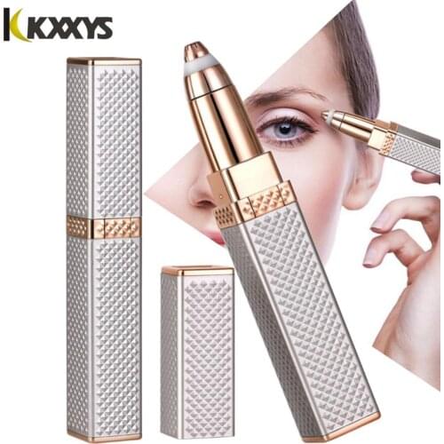 Electric Lipstick style Eyebrow Trimmer Makeup Painless Eye Brow Epilator Shaver Razors Portable Facial Hair Remover for Women