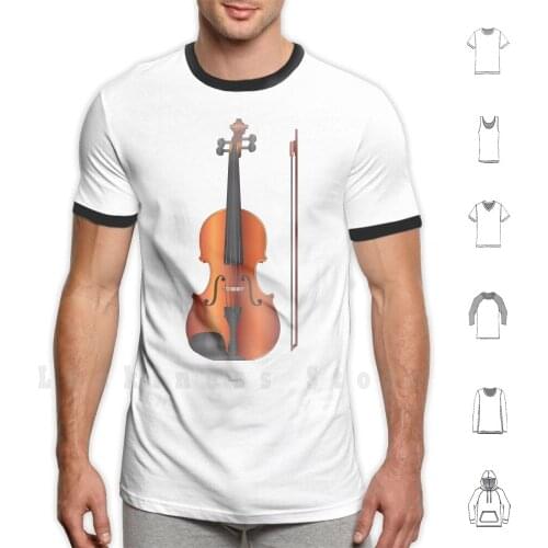The Violin T Shirt Print 100% Cotton New Cool Tee Vioin Fiddle Music Musical Instrument Wooden String Hollow Bow