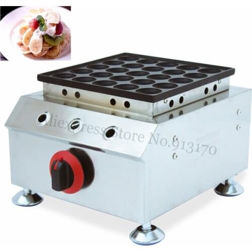 25 Holes Commercial Gas Poffertjes Machine Stainless Steel Dutch Pancakes Puffs Grill Restaurants Dessert Equipment