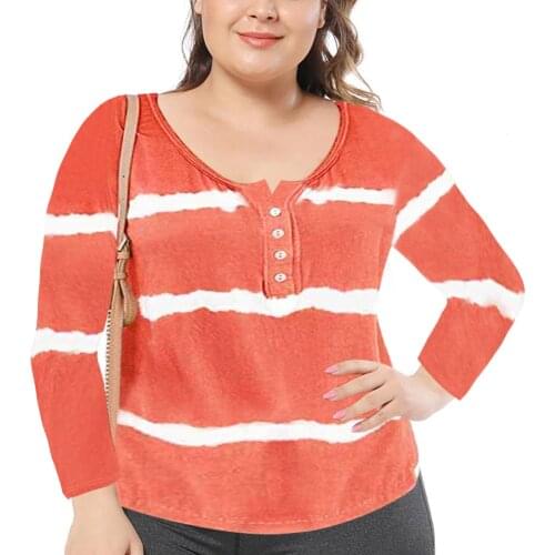 Korean Harajuku Fashion Striped Color Block Shirt Women Casual Buttons Long Sleeve Loose Comfy Style Pullover Femme Plus Size