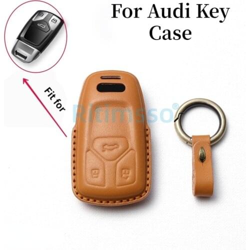 Handmade Leather Car Remote Key Cover Case For Audi A4 B9 A5 A6L A6 S4 S5 S7 8W Q7 4M Q5 TT TTS RS Coupe Styling Accesories