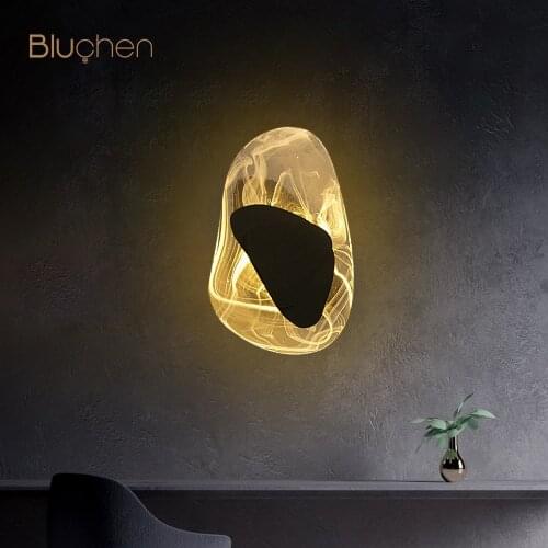 Creative Thick Glass Wall Light For Home Nodic Luxury Wall Sconce Lighting Minimalist Glass Stone Led Wall light fixture