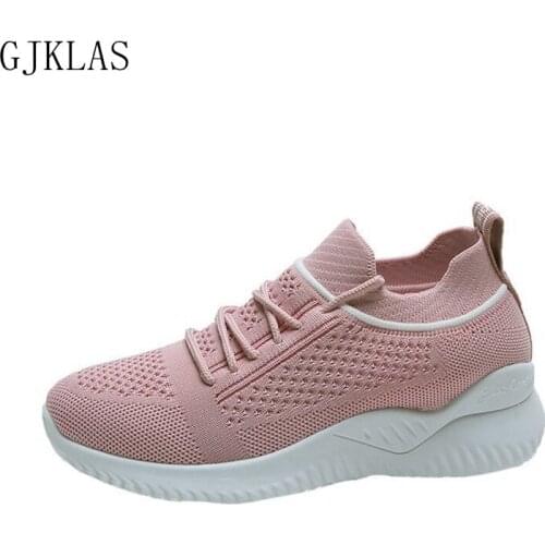 Mesh Spring Summer Pink Black Sport Shoes Women Flats Breathable White Sneakers Women Shoes Casual Fashion Woman Trainers 2021