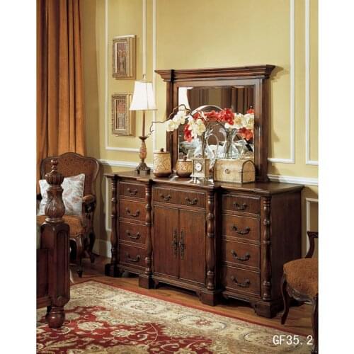 Bedroom Furniture Makeup Dressing Table 9 Drawer Jewelry Cosmetic Storage Dresser Table with Mirror Set GF35.2