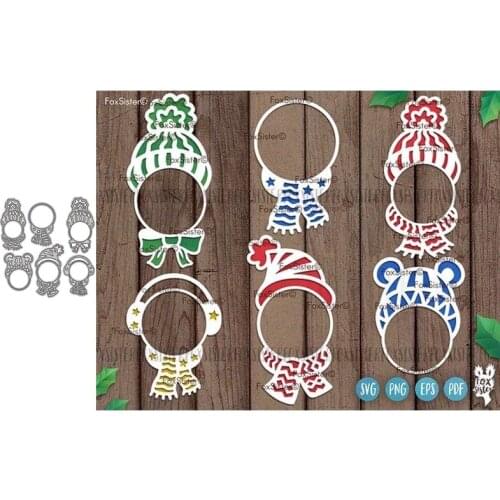 Metal Cutting Dies Christmas Hat Scarf for DIY Scrapbooking Album Paper Cards Decorative Crafts Embossing Die Cuts