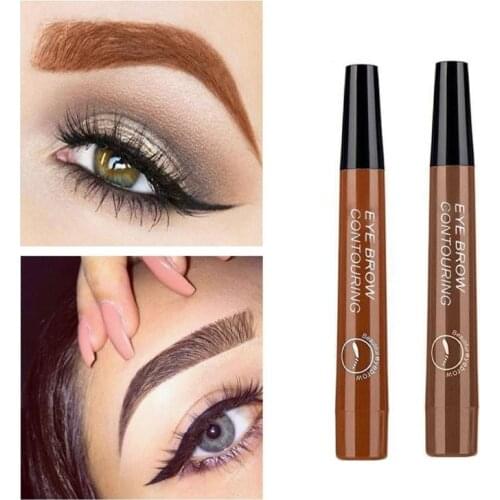 Microblading Eyebrow Pencil Tint 4 Tip Liquid Brow Tattoo Pen Paint Makeup Eyebrows Waterproof Cosmetic Eye Brow Liner 5 Colors