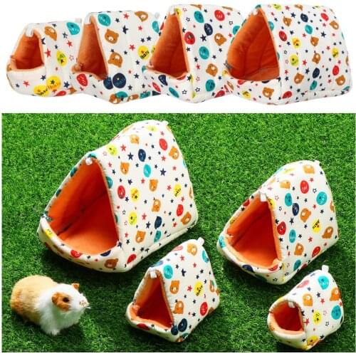 Cute Small Animal Sleeping Bed Plush Hamster Nest Hammock Guinea Pig Squirrel Cage Hanging Warm House Decor Pet Supplies