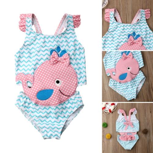 Cute Toddler Kids Baby Girls Goldfish Swimwear Swimsuit Beachwear Bathing Suit Swimming Clothes