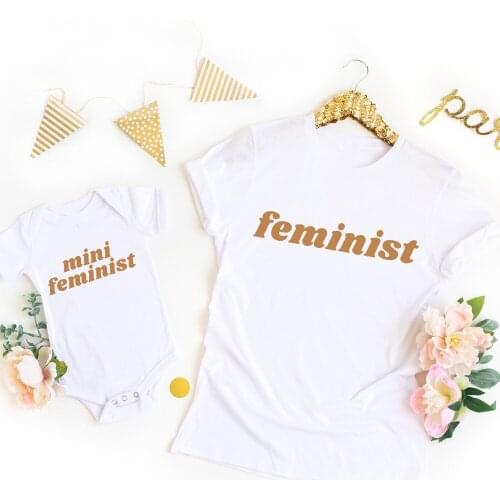 Feminist Mini Bodysuit Future Is Female Girls Rule Feminist Shirts Matching Mommy and Baby Clothes Mama and Mini Tshirt