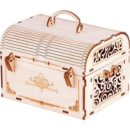 Creative DIY Wooden Puzzle Box Crafts Kit Mechanical Gear Password Box Model Building Kit Educational Toys Hobbies