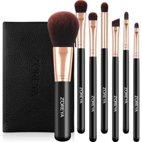 Zoreya 7pcs Makeup Brushes Set Foundation Powder Blush Eyeshadow Concealer Lip Eye Make Up Brush Cosmetics Beauty Tools