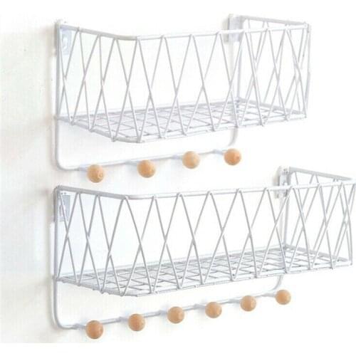 Wall Mounted Storage Holders Art Mesh Home Hook Hole Plate Storage Rack Shelf DIY Living Room Display Stand Organizer