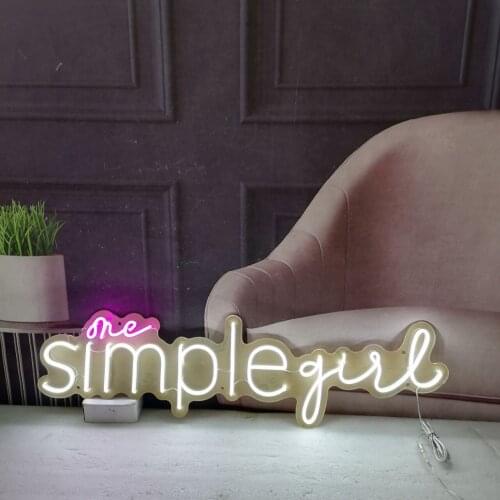 Letter Simple Girl Personalized Logo Customized Letter LED Custom Neon Signs Light for Home Shop Bar Hotel Custom Neon Sign