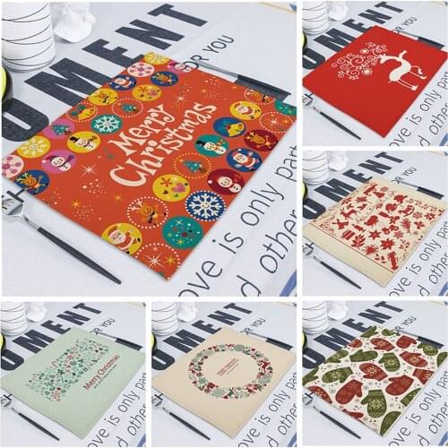 Christmas Decoration Pattern Table Mat New Creative Xmas Snow Table Napkin for Wedding Kitchen Decor Placemat Dining Accessories