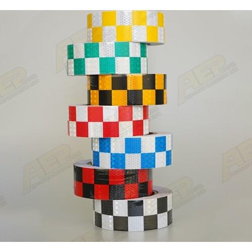 Car Safety Mark Warning Tape PVC Reflective Strip Arrow Lattice Stickers For Bicycle Car Exterior Decoration Accessories 1/2/3M