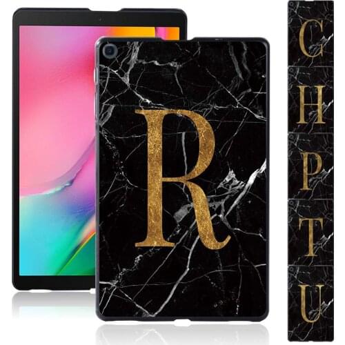 Ultra Slim Hard Shell for Samsung Galaxy Tab A 8.0 (2019) T290 T295 Initial Name Pattern Durable Tablet Cover Case + Free Stylus