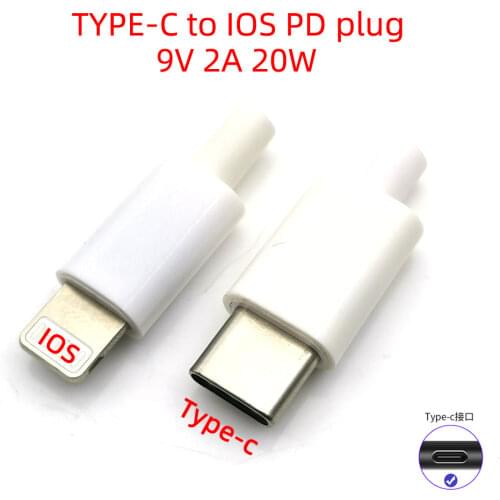 USB C to IOS welding Male plug connector with chip board 9V 2A 18W DIY 8pin Lightning fast charging plug adpter parts for IPHONE