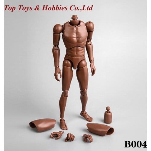 In stock 1/6 Doll body 25cm Black body muscle B004 Black Skin color body joint body for 12inches figure collections