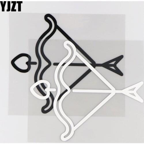 YJZT 18.2CM*16.1CM Bow And Arrow Cartoon Pattern Car Sticker Vinyl Decal Decoration 1A-0357