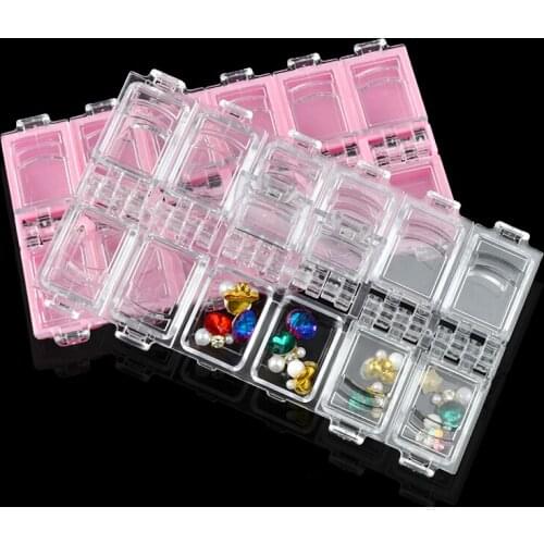 12 Grid Empty Nail Art Decorations Storage Case Box Nail Glitter Rhinestone Crystal Beads Paillette Accessories Container