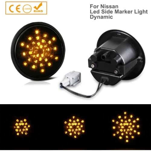 2Pcs Dynamic LED Side Marker Left Right Indicator Light Turn Signal Blinker Lamp For Nissan 370Z Z34 Coupe Nismo Roadster 09-20