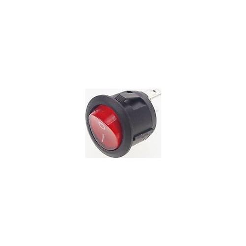 20Piece SPDT On-Off Red Light Illuminated Round Rocker Switch 6A/250V 10A/125VAC