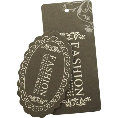 200Pcs/Lot Customized 5X9Cm Kraft Paper Labels For Garment Hang Tag For Clothing Swing Tags Printed Papes Labels Price Tags
