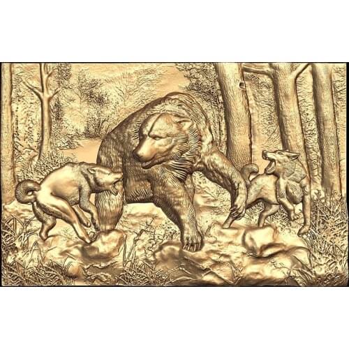 STL Model Roaring Bear 3D Model Relief for CNC Router 3D Printer Artcam Aspire Bas Relief CNC file Animal 3d Relief