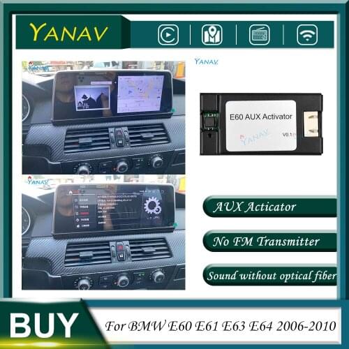 AUX Activator For BMW E60 E61 E63 E64 2006-2010 For the original car without AUX install android radio can directly activate AUX