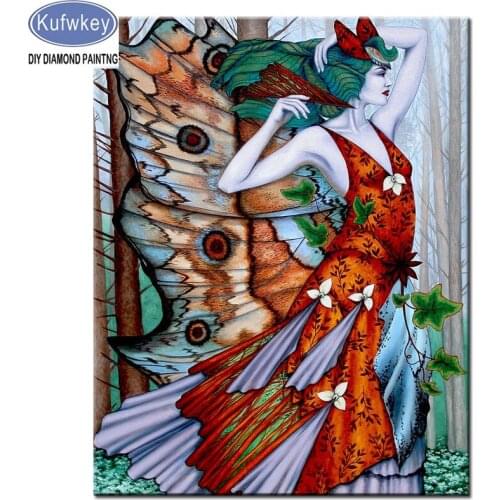 Diamond painting Butterfly fairy wall sticker full drill square round 3d diamond mosaic handmade crafts diamond embroidery set