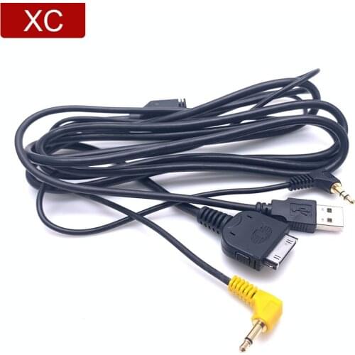 Car Audio Cable For Kenwood Cd DDX5032 DDX5036 DDX6034 DDX6036 2.5mm 3.5mm Interface Ipod Input Connector Audio Usb Charging
